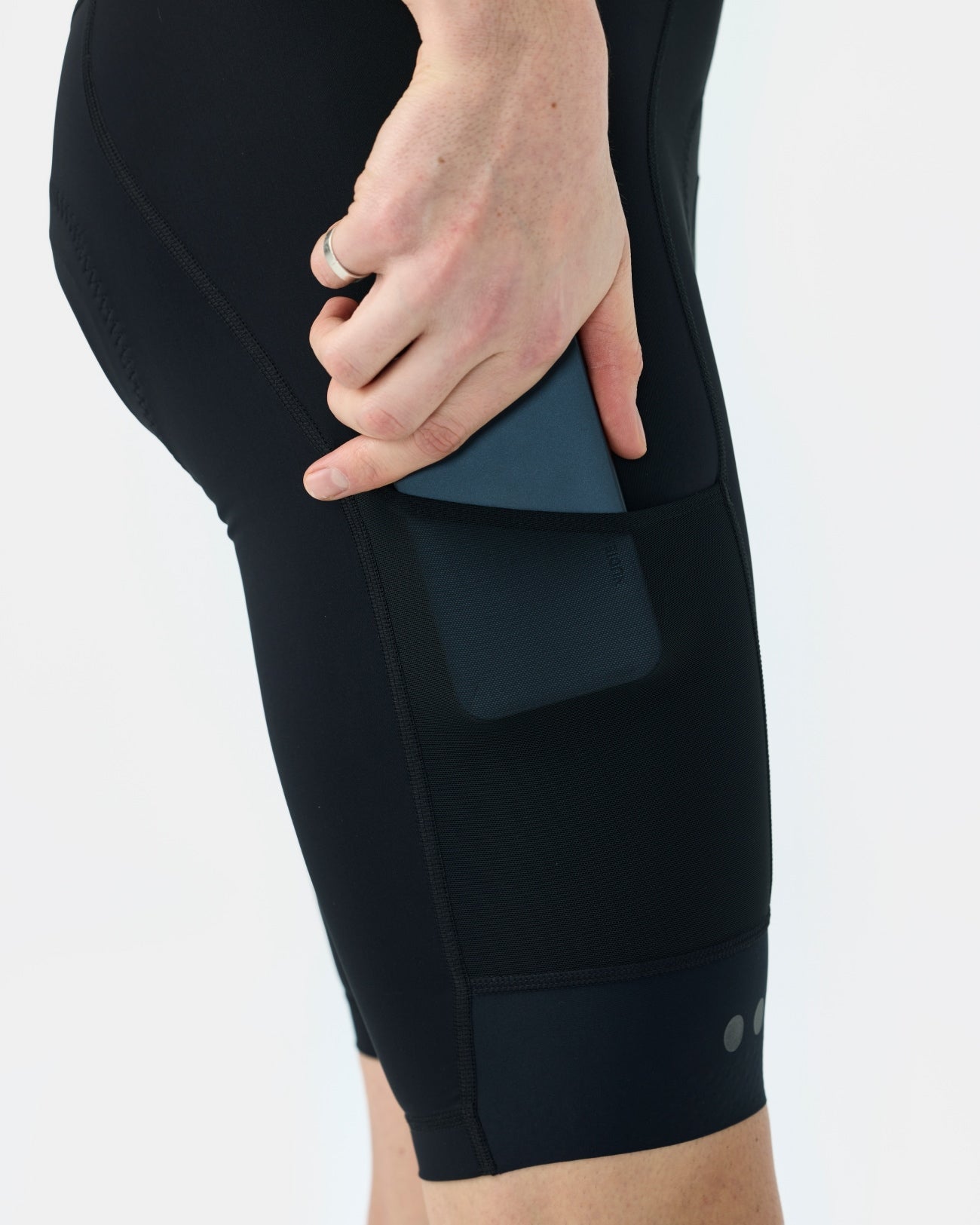 Universal Colours Men's Mono Cargo Bib Shorts - Black