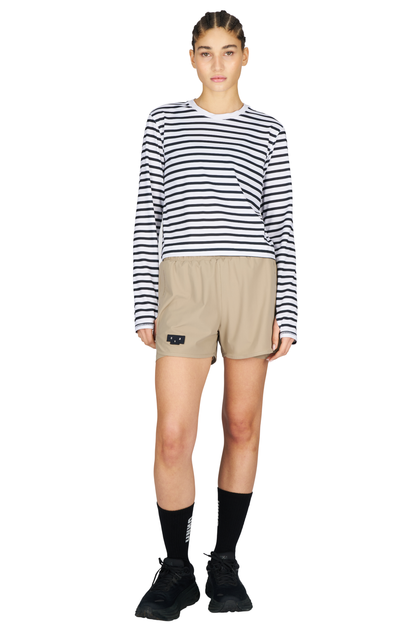 Striped LS W White and Navy