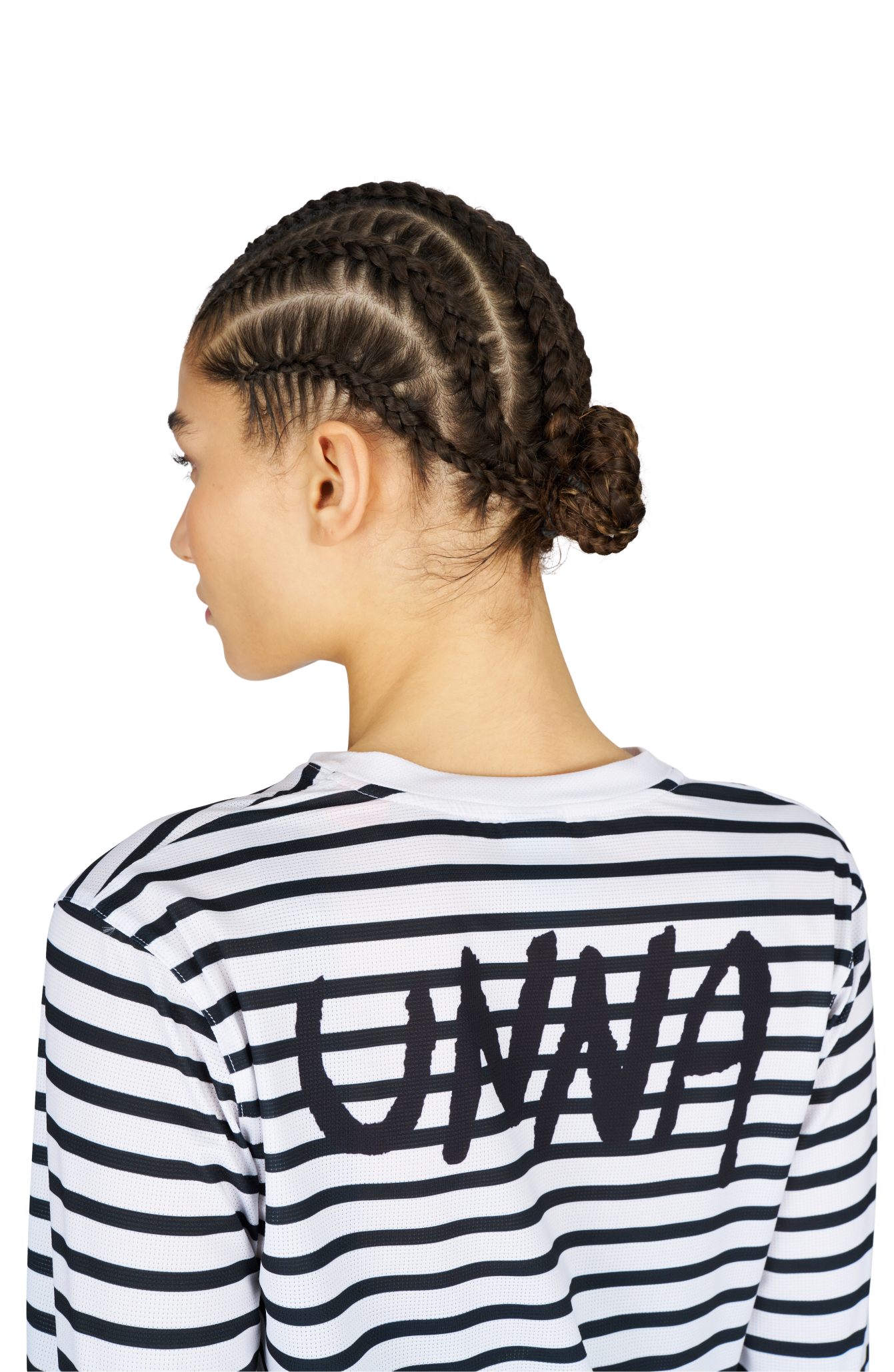 Striped LS W White and Navy