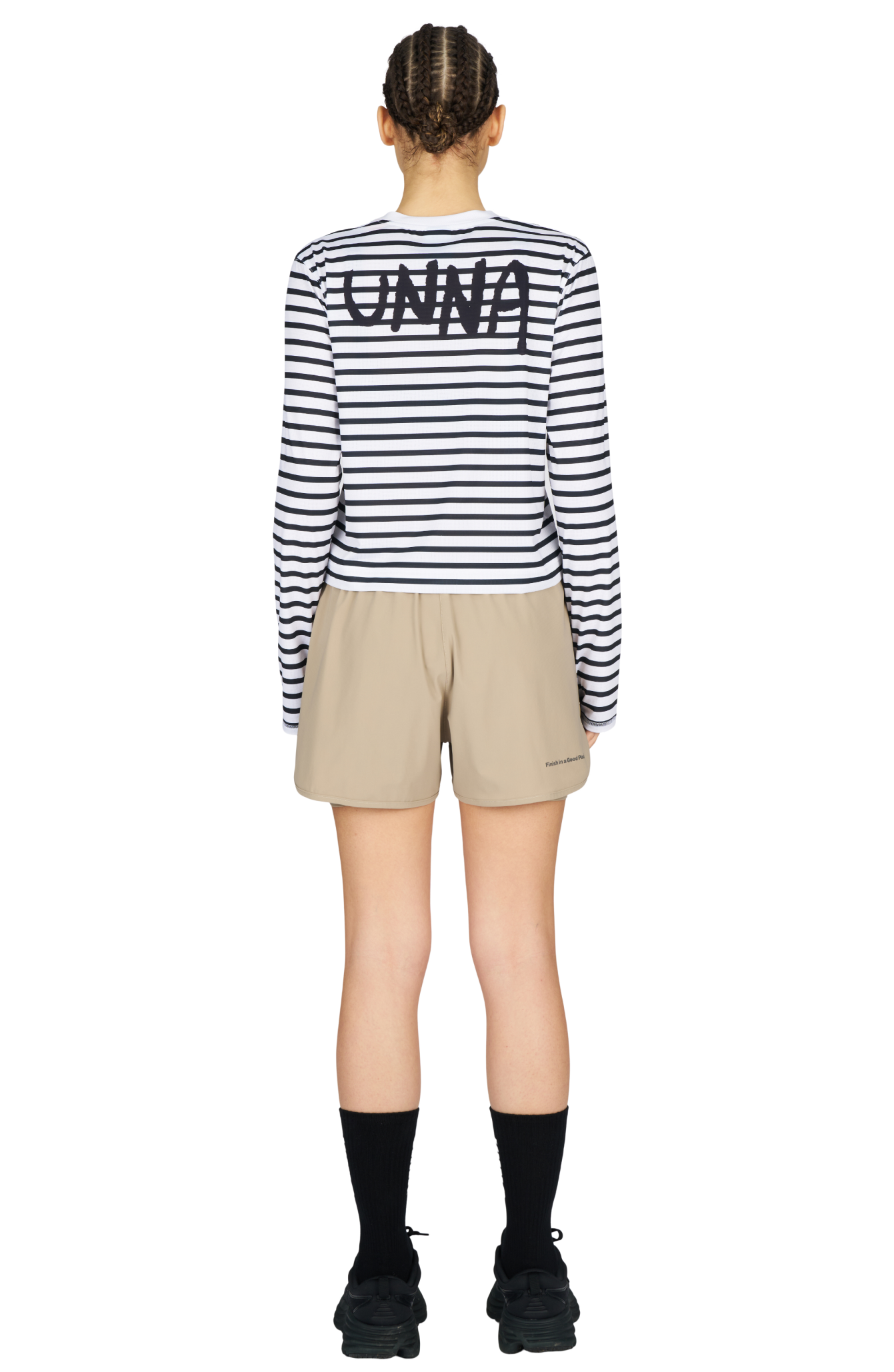 Striped LS W White and Navy