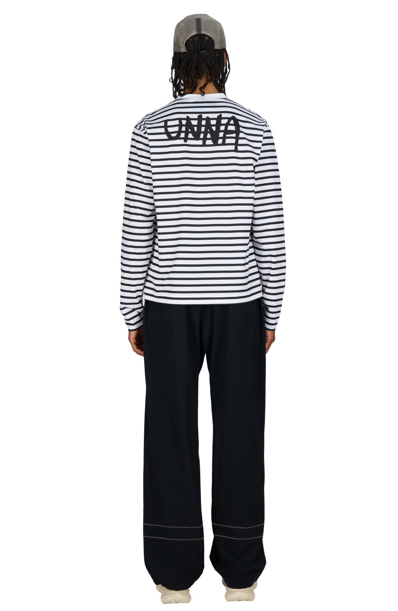 UNNA Striped LS - White and Navy
