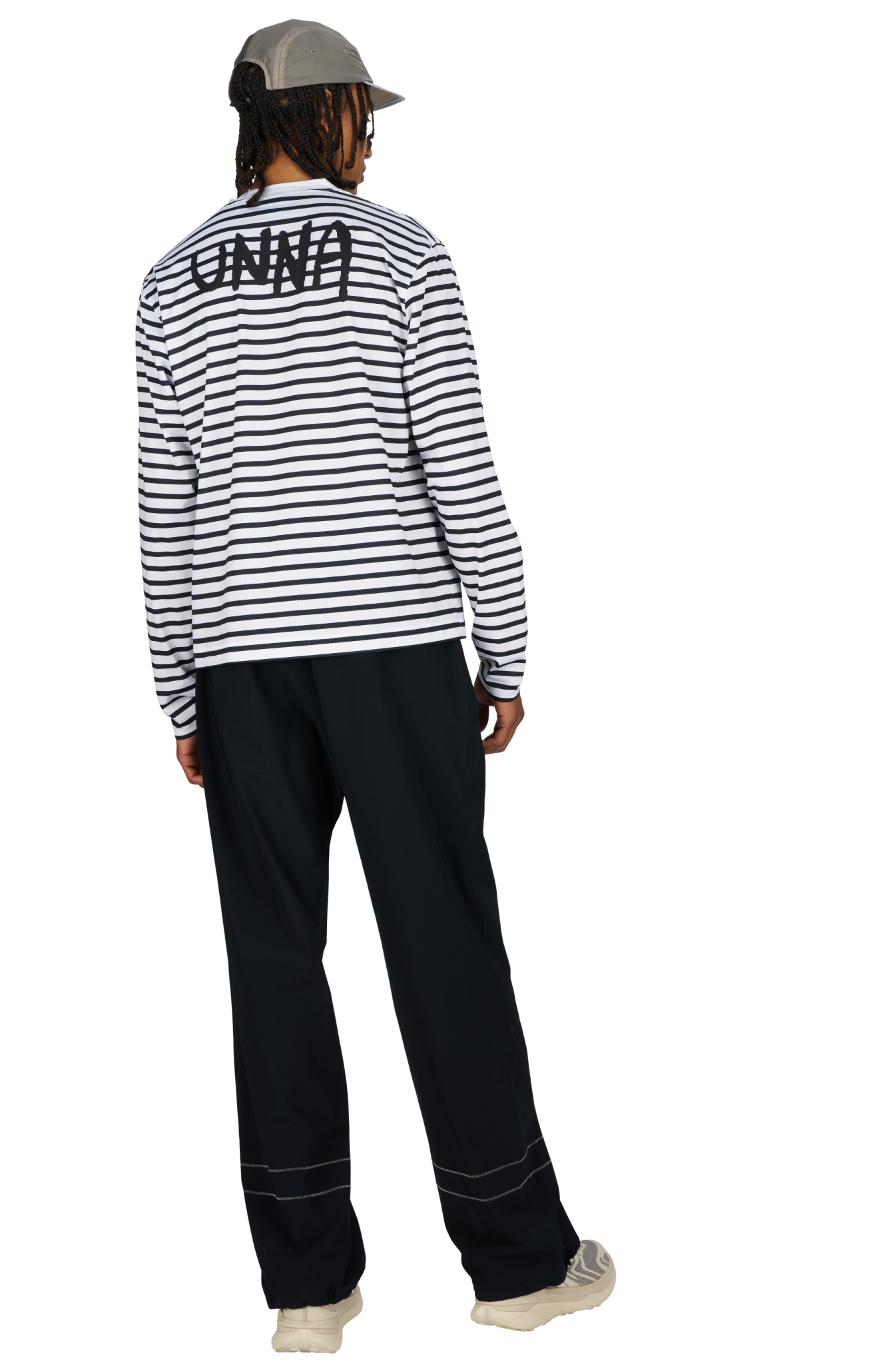 UNNA Striped LS - White and Navy