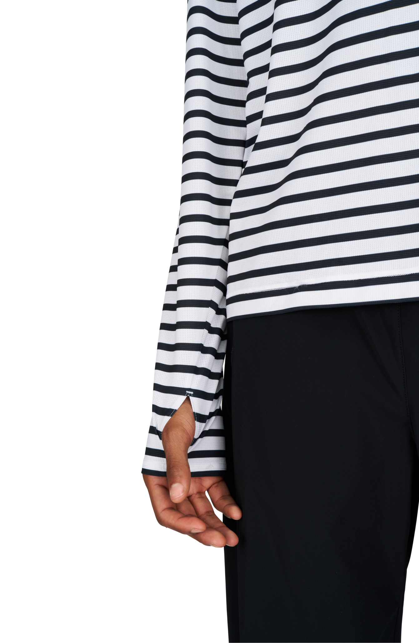 UNNA Striped LS - White and Navy