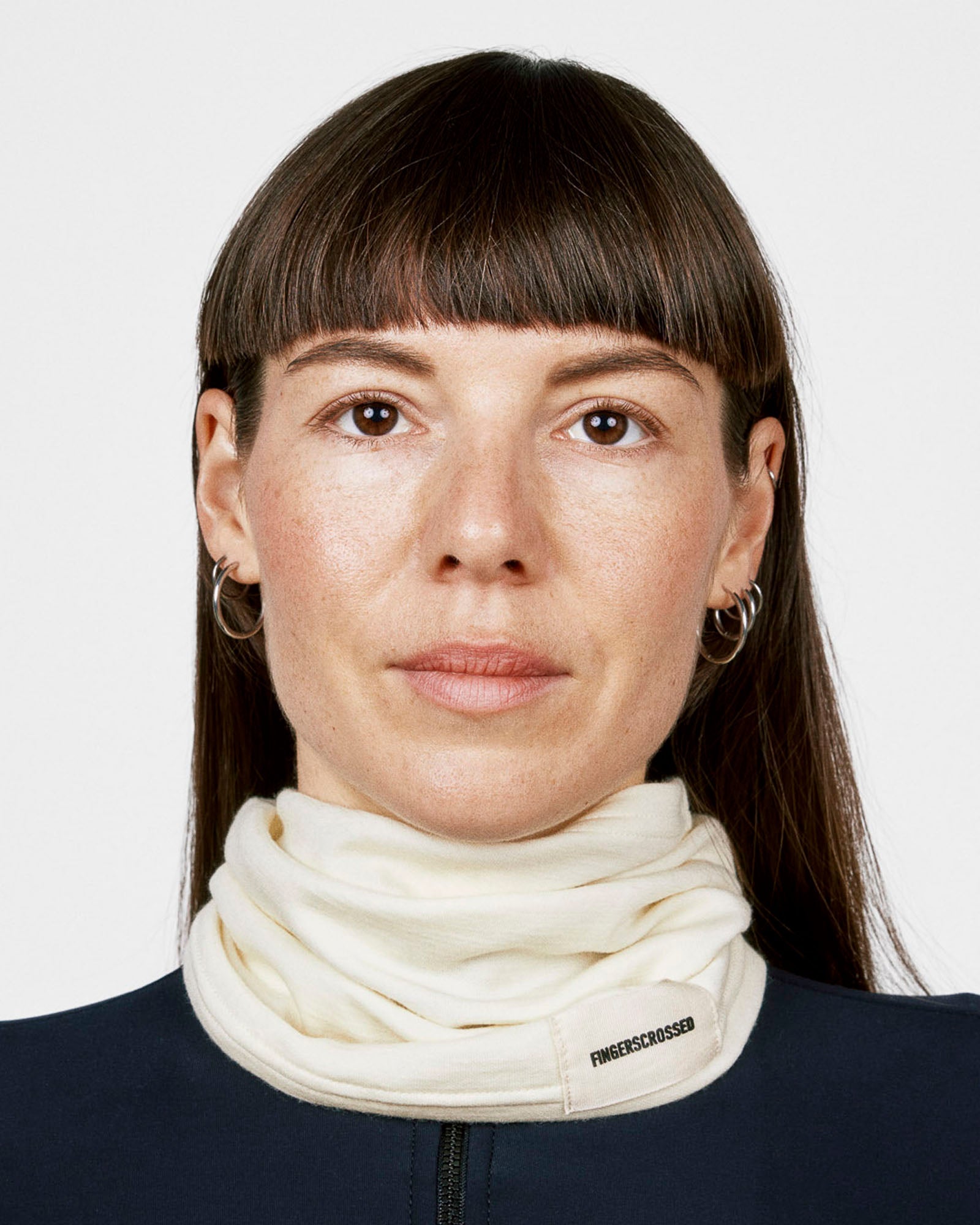 FINGERSCROSSED Tube Scarf Tofu on model female